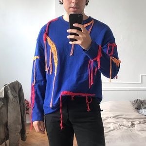 ZARA blue embroidered sweater S